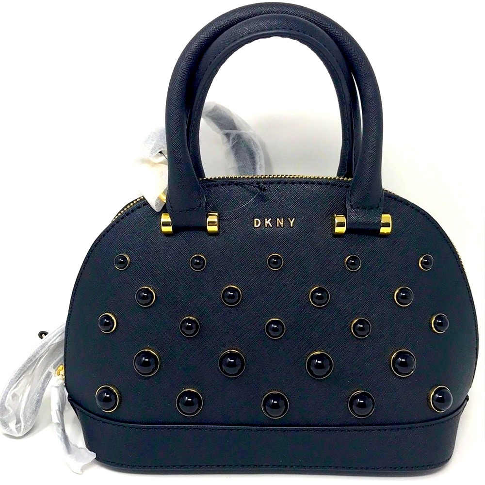 DKNY Black Studded Pearl Satchel NWT
